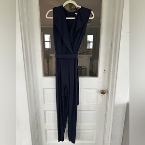 - Navy pant jumpsuit with belt